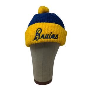 UCLA Bruins Beanie Hat Embroidered Logo Blue Yellow Pom Pom Knit